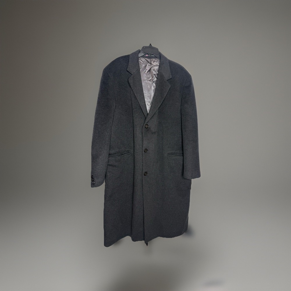 Kuppenheimer Mens Charcoal Cashmere Blend Overcoat 44R England Old Money
